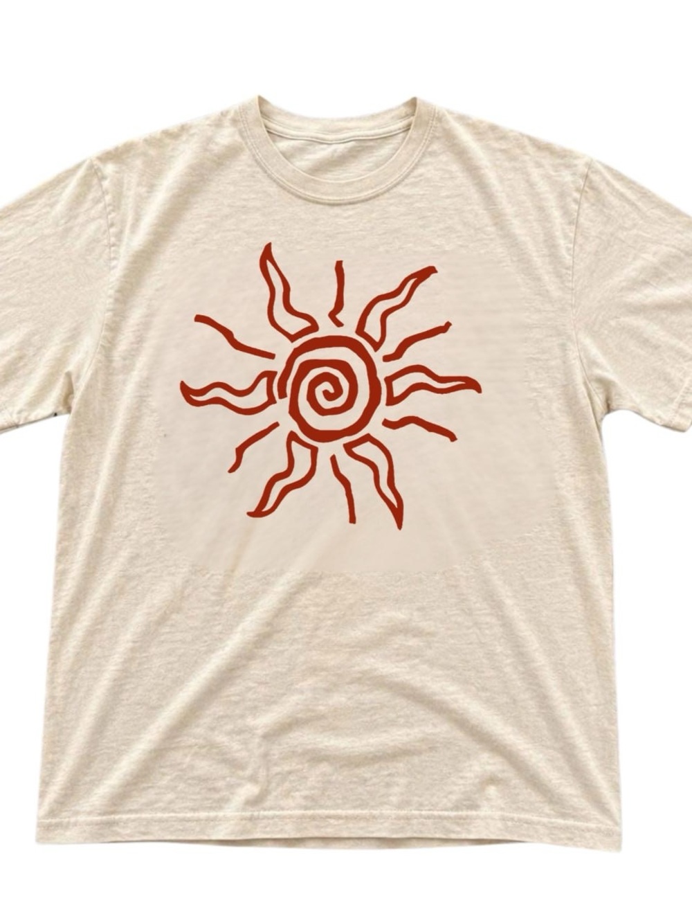 Gildan Short-Sleeve Tee with Rust Sun Graphic